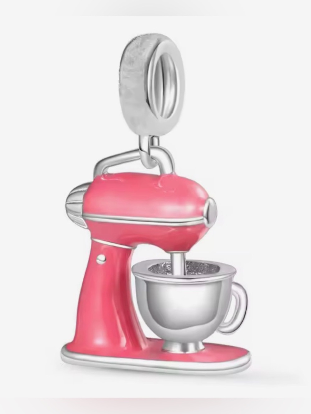 Silver & Pink Kitchenaid Stand Mixer Dangle Charm
